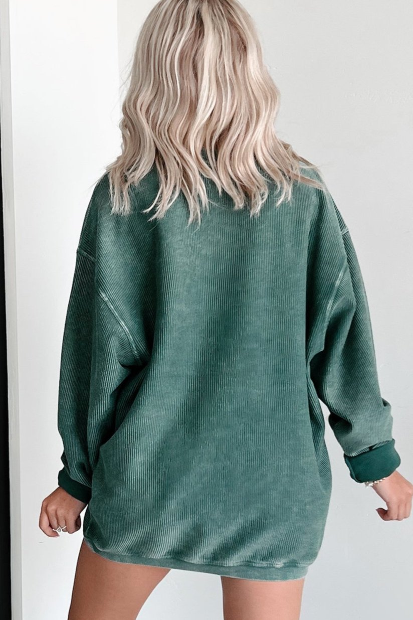 NanaMacs Corded Crewneck Sweatshirt (Green) - NanaMacs