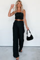 Stay In Tune Strapless Denim Jumpsuit (Charcoal Black) - NanaMacs