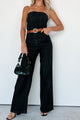 Stay In Tune Strapless Denim Jumpsuit (Charcoal Black) - NanaMacs