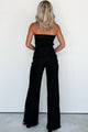 Stay In Tune Strapless Denim Jumpsuit (Charcoal Black) - NanaMacs