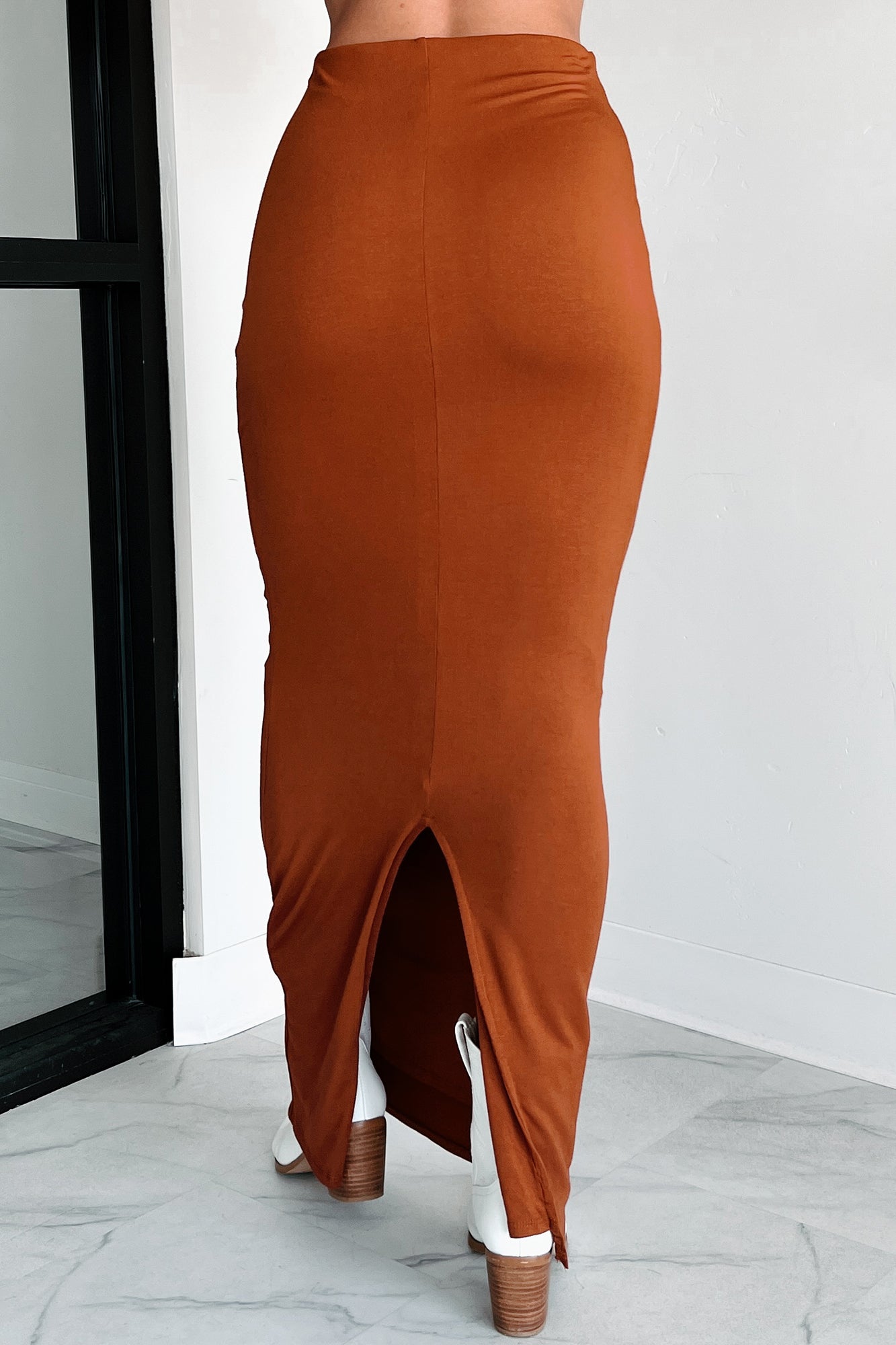 Comfort In Chaos Maxi Skirt (Rust) - NanaMacs