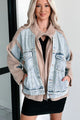 Call It Cozy Denim Teddy Jacket (Multi) - NanaMacs