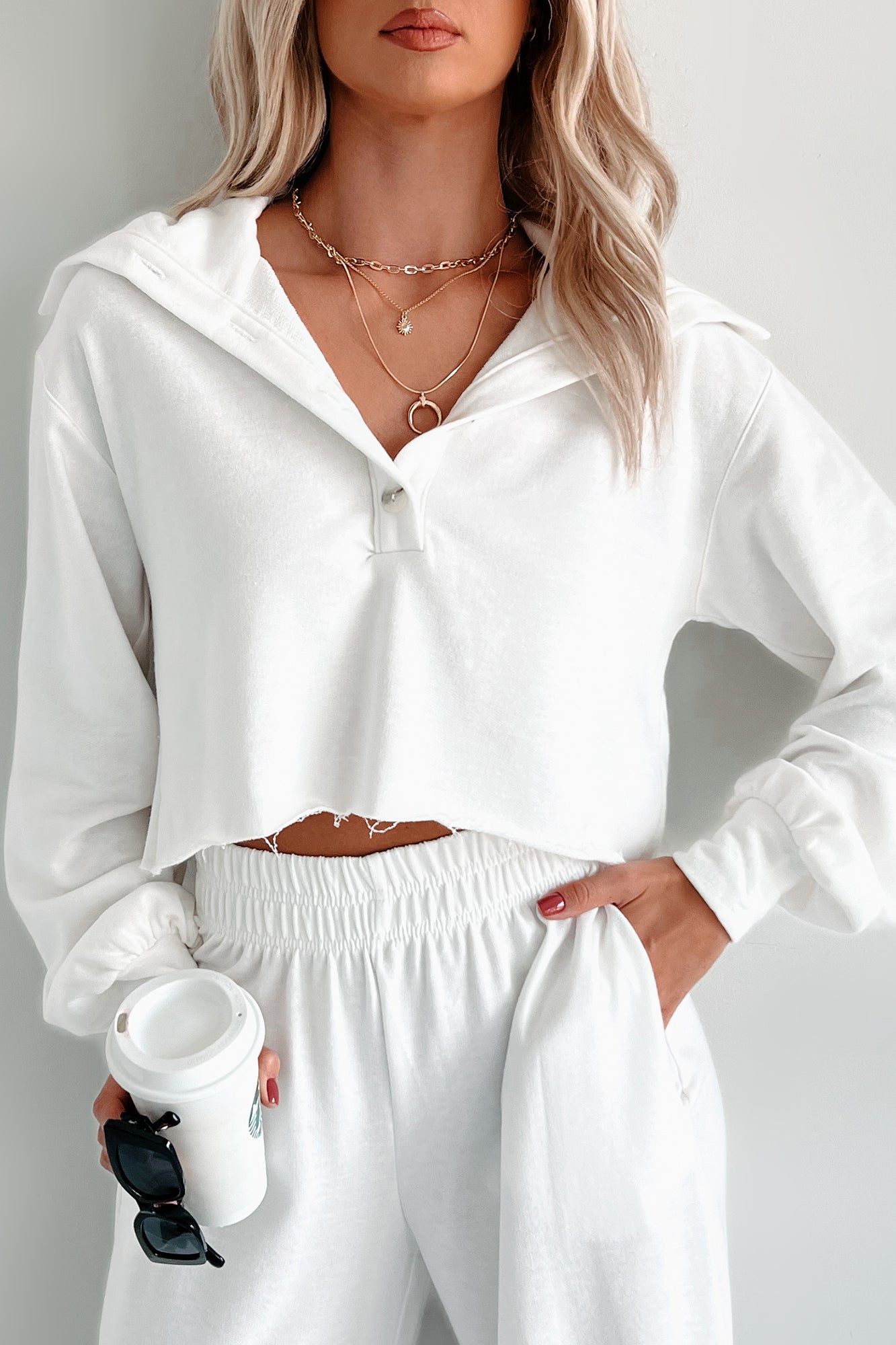 September Smiles Collared Pullover Top (Off White) - NanaMacs