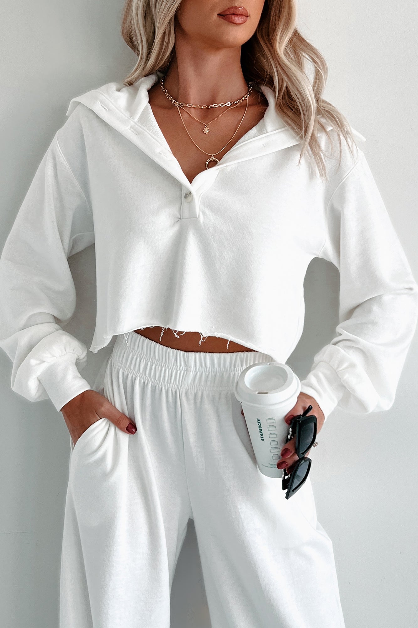 September Smiles Collared Pullover Top (Off White) - NanaMacs