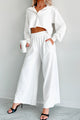 Chasing Relaxation Wide Leg Lounge Pants (Off White) - NanaMacs