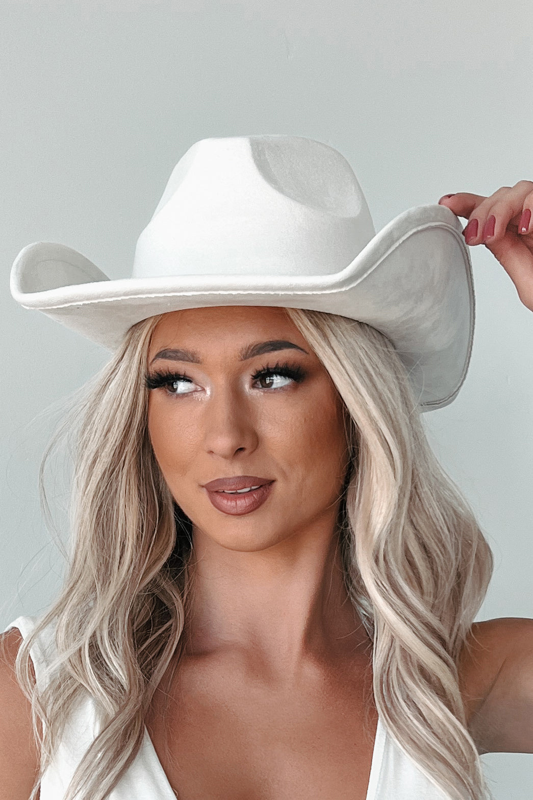 Cowboy Problems Braided Strap Cowboy Hat (Ivory) - NanaMacs