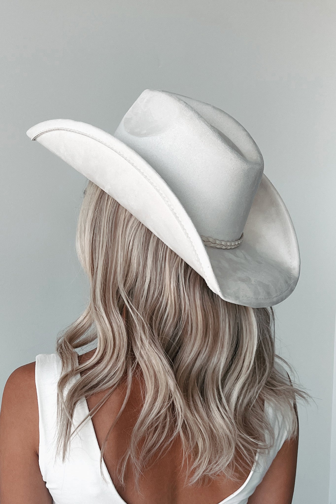 Cowboy Problems Braided Strap Cowboy Hat (Ivory) - NanaMacs