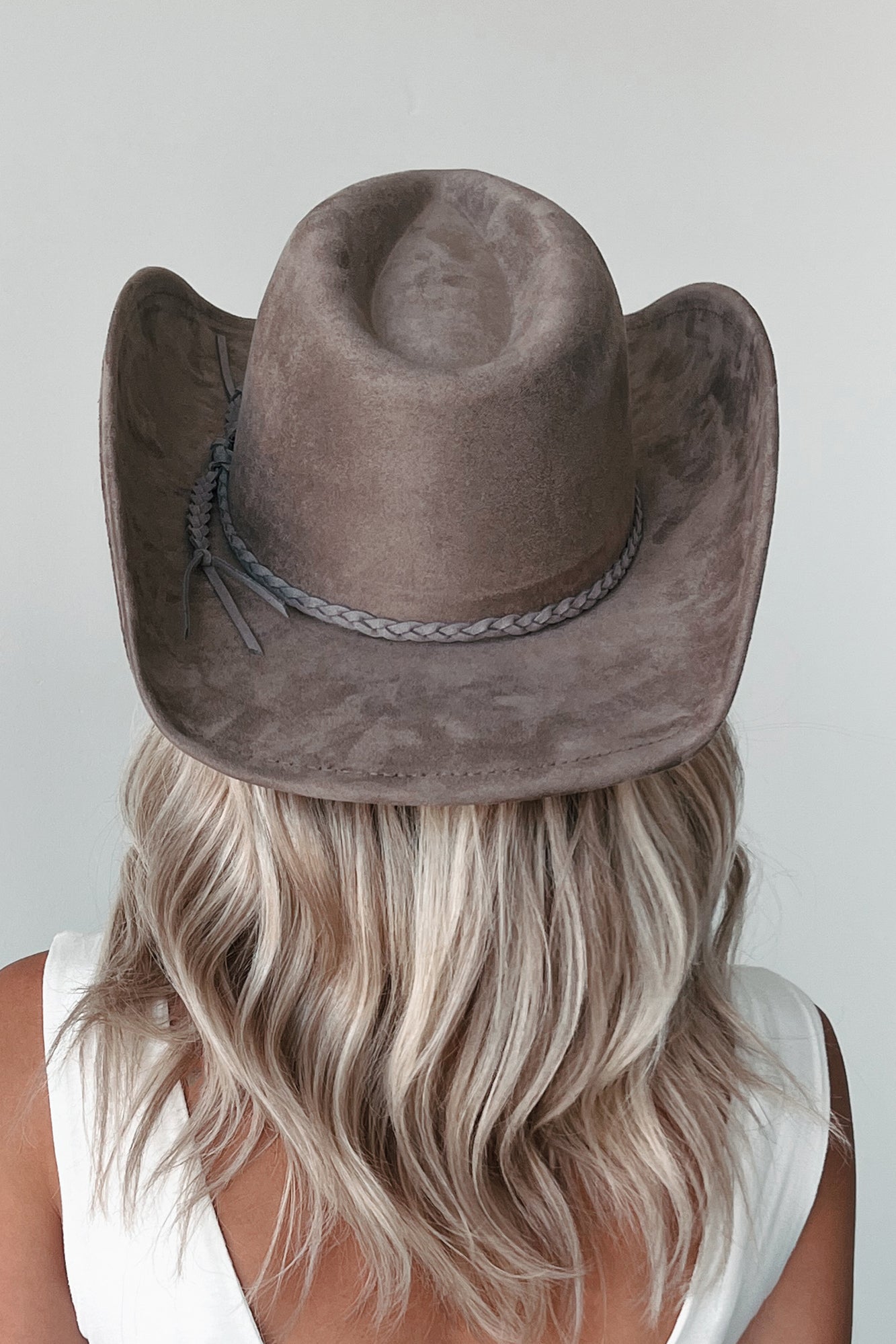 Cowboy Problems Braided Strap Cowboy Hat (Taupe) - NanaMacs