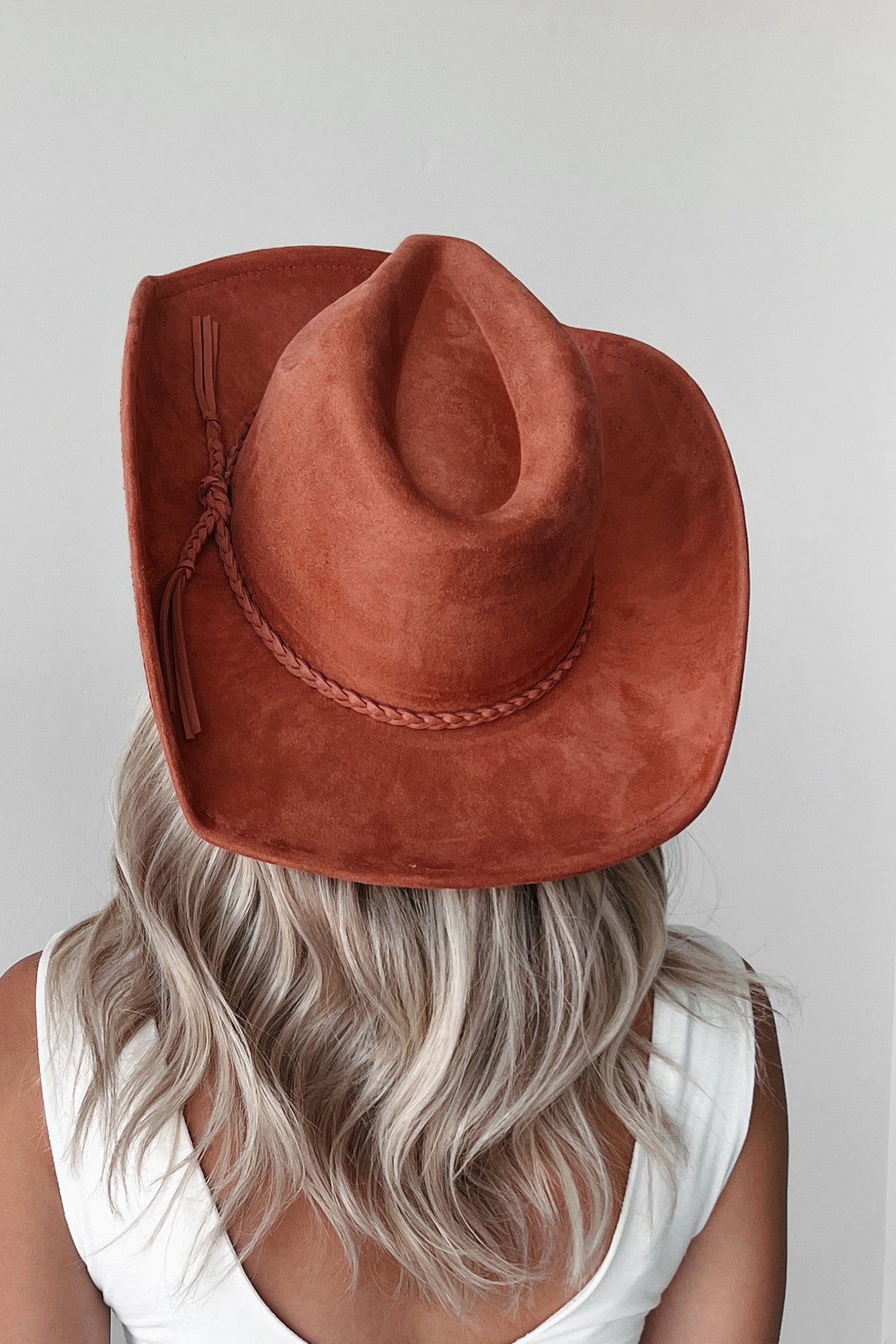 Cowboy Problems Braided Strap Cowboy Hat (Rust) - NanaMacs