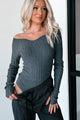 London Landscape Off Shoulder Bodysuit (Charcoal) - NanaMacs