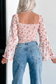 Sweetest Flower Floral Bell Sleeve Top (Blush) - NanaMacs