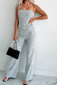 Chic Composure Strapless Tweed Jumpsuit (Black/White) - NanaMacs