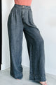 Kenny Mineral Wash Wide Leg Pants (Washed Black) - NanaMacs