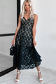 Exceedingly Elegant Lace Midi Dress (Black) - NanaMacs