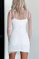 Shimmering Confidence Sequin Fishnet Dress (Off White) - NanaMacs