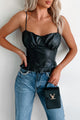 Bad Influences Faux Leather Tank Top (Black) - NanaMacs