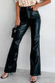 Conway Judy Blue Tummy Control Faux Leather Pants (Black) - NanaMacs