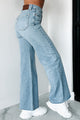 Sylas Raw Hem Wide Leg Jemina Jeans (Light Wash) - NanaMacs