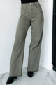 Afton Wide Leg Frayed Hem YMI Jeans (Olive) - NanaMacs