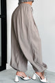 Modern Dreams Drawstring Cuff Balloon Pants (Taupe) - NanaMacs