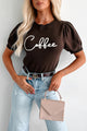 Drink Of Choice 'Coffee' Embroidered Sweater Top (Chocolate/Ivory) - NanaMacs