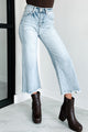 Colwyn High Rise Wide Leg Risen Crop Jeans (Light) - NanaMacs