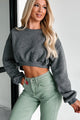 Nial Crewneck Crop Sweatshirt (Charcoal) - NanaMacs