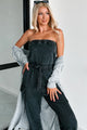 Cleared My Schedule Washed Tube Top Jumpsuit (Black) - NanaMacs