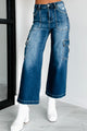 Wayne High Rise Wide Crop Cargo Risen Jeans (Medium) - NanaMacs