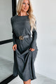 Zahari Long Sleeve Maxi Dress (Charcoal) - NanaMacs