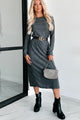 Zahari Long Sleeve Maxi Dress (Charcoal) - NanaMacs