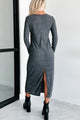 Zahari Long Sleeve Maxi Dress (Charcoal) - NanaMacs