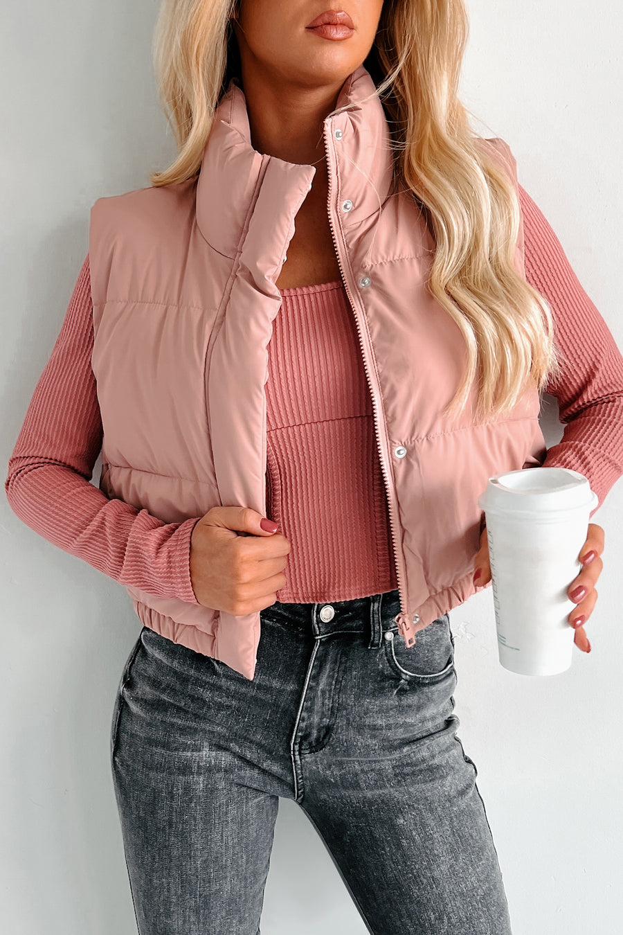 Cooling Off Puffer Vest (Dark Pink)