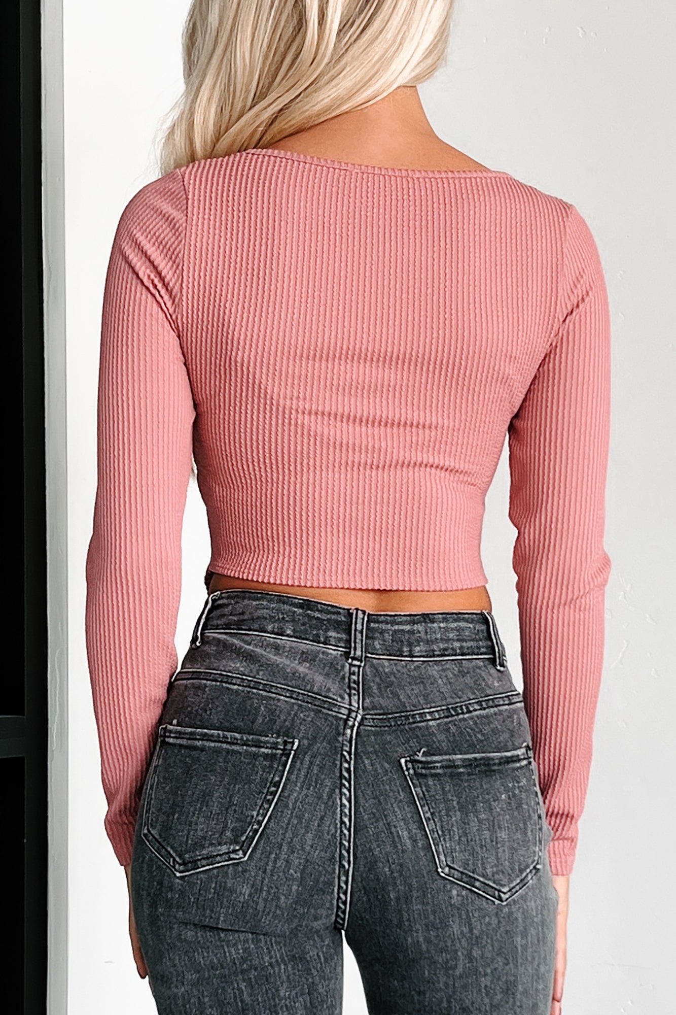 Candid Approach Corset Ribbed Crop Top (Mauve Pink) - NanaMacs