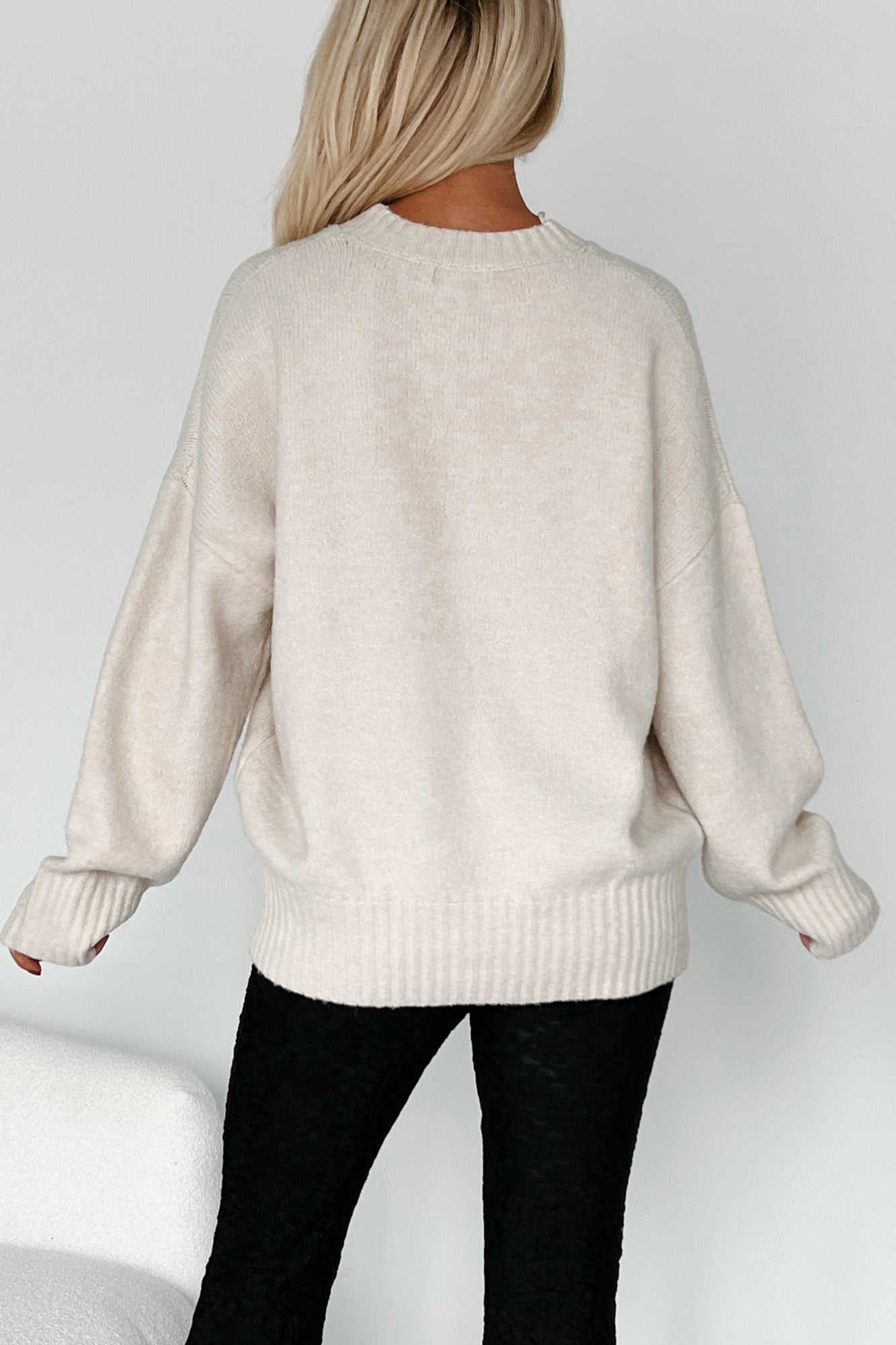 Reed Oversized Crewneck Sweater (Cream)