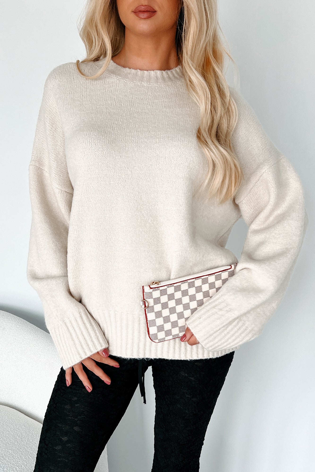 Reed Oversized Crewneck Sweater (Cream) - NanaMacs