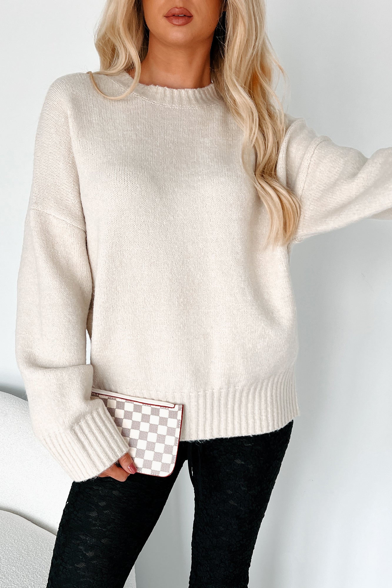 Reed Oversized Crewneck Sweater (Cream) - NanaMacs