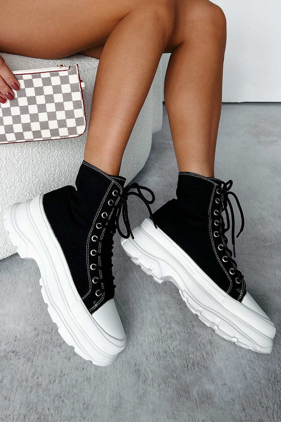 Just Another Dreamer Platform High Top Sneakers (Black) - NanaMacs