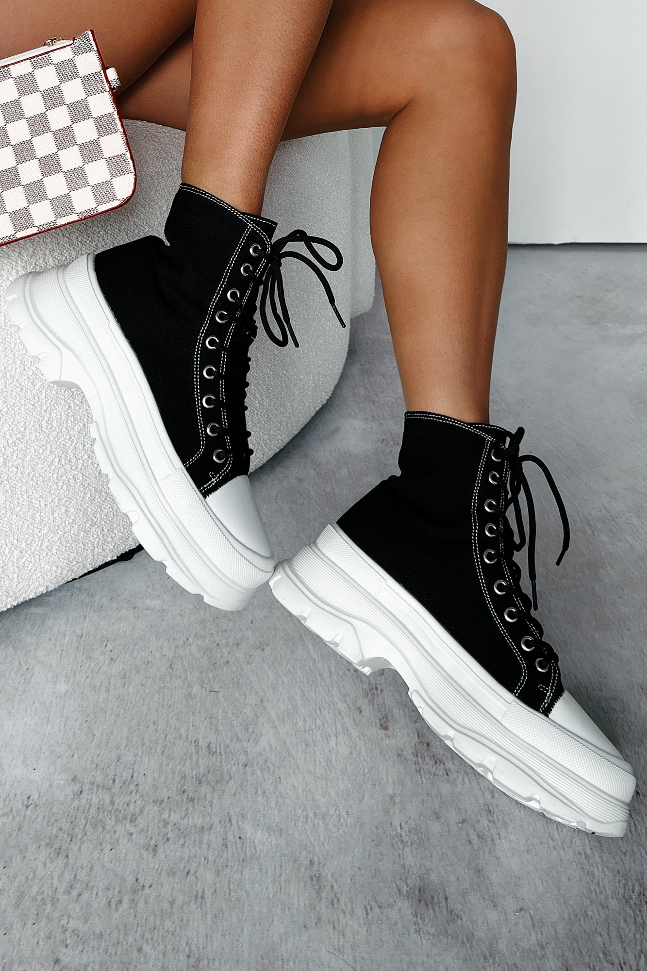 Just Another Dreamer Platform High Top Sneakers (Black) - NanaMacs