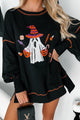 Friendly Spookies Sequin Halloween Crewneck (Black) - NanaMacs