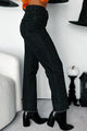 Always Relevant Embellished Straight Leg Jeans (Washed Black) - NanaMacs