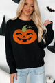 Carving Smiles Knit Halloween Sweater (Black) - NanaMacs