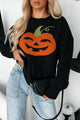 Carving Smiles Knit Halloween Sweater (Black) - NanaMacs