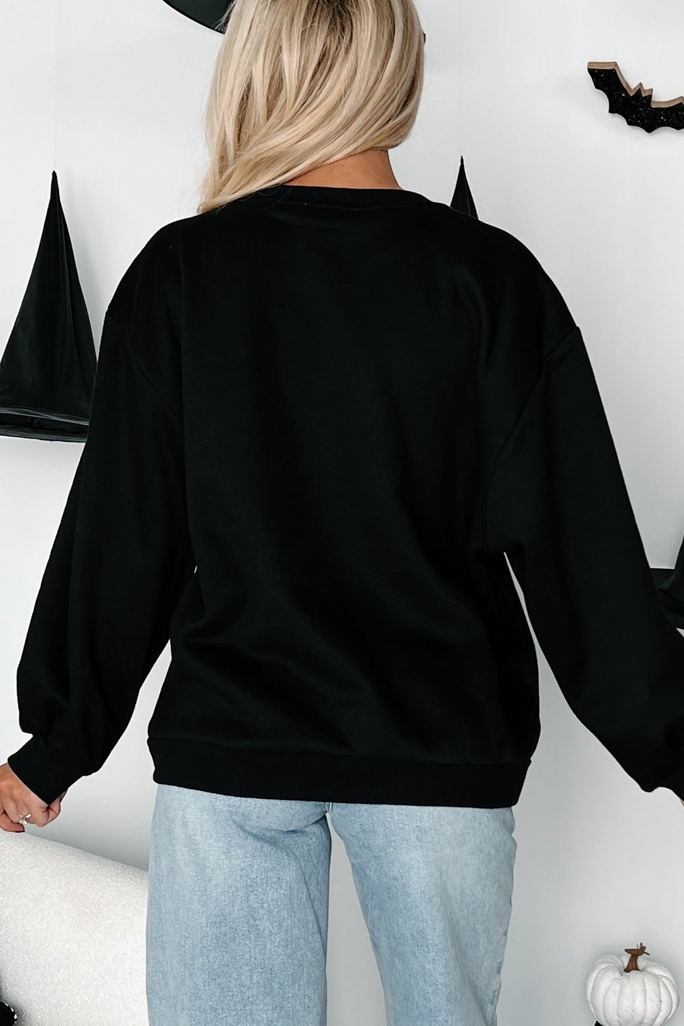 Spook-tacular Friends "Spooky" Patch Sweatshirt (Black) - NanaMacs