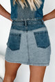 Talk About It Colorblock Denim Mini Skirt (Denim) - NanaMacs