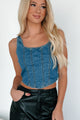 Yazlin Denim Tank Top (Blue Denim)