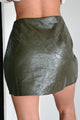 Ready For Autumn Wrap Pleather Mini Skort (Olive) - NanaMacs