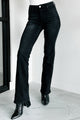 Elam Mid Rise Slim Straight Risen Jeans (Black) - NanaMacs