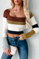 Jazzy Long Sleeve Stripe Knit Top (Cream/Multi) - NanaMacs