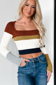 Jazzy Long Sleeve Stripe Knit Top (Cream/Multi) - NanaMacs